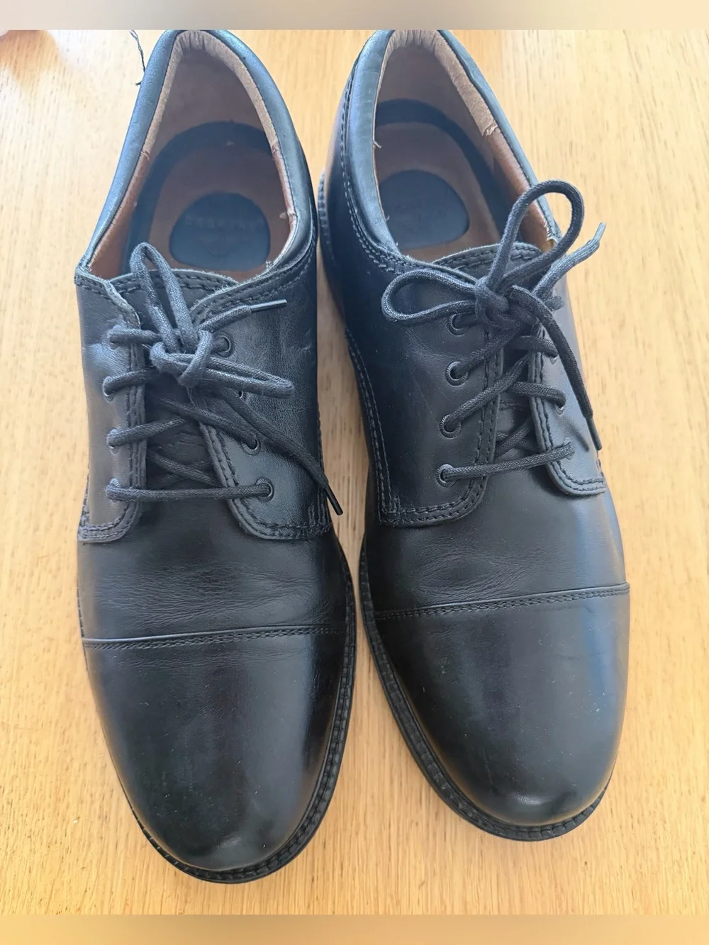 Dockers Men's Black Leather Cap Toe Lace-Up Oxford Dress Shoes US 11 M